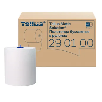 Полотенца бумажные Tellus (ех. Tork) Matic Solution H1 рул., 280м/рул, 1-сл, белые, 6рул/кор, 290100