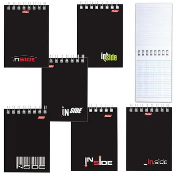 Блокнот для записей HATBER "INSIDE", А7, 40л, клетка, на евроспирали (гребень)