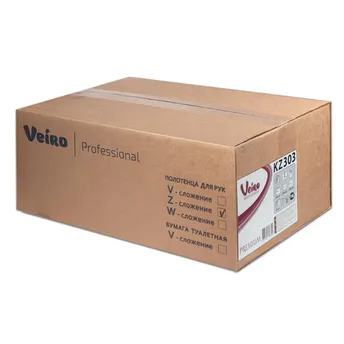 Полотенца бумажные Veiro Professional Premium листовые, Z-сл, 2-сл, бел, 200шт/пач, 21пач/кор, KZ303