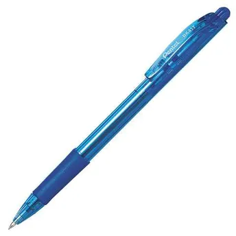 Ручка шариковая Pentel, автоматическая, линия 0,3мм, масляная, синяя, синий корпус с манжетой