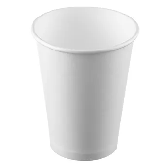 Стакан бумажный Ecocups 350/400мл, D90мм, 1-сл, без принта, белый, 50шт/уп