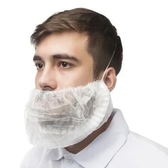 Набородник одноразовый, 2-сл (спанбонд+мелтблаун), 20г/м2, белый, 100шт/уп