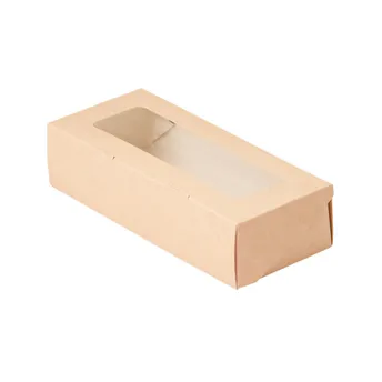 Контейнер картонный ECO TABOX 500, 17x7x4см, 500мл, крафт, 50шт/уп