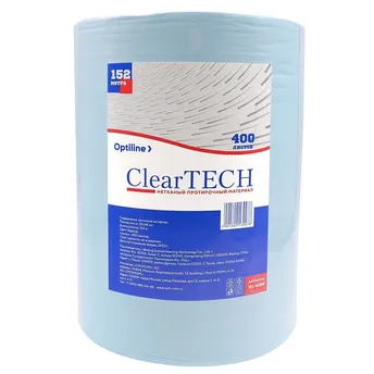 Материал протирочный нетканый ClearTECH в рулоне, 30х38см, 1-сл, бирюзовый, 400л/рул