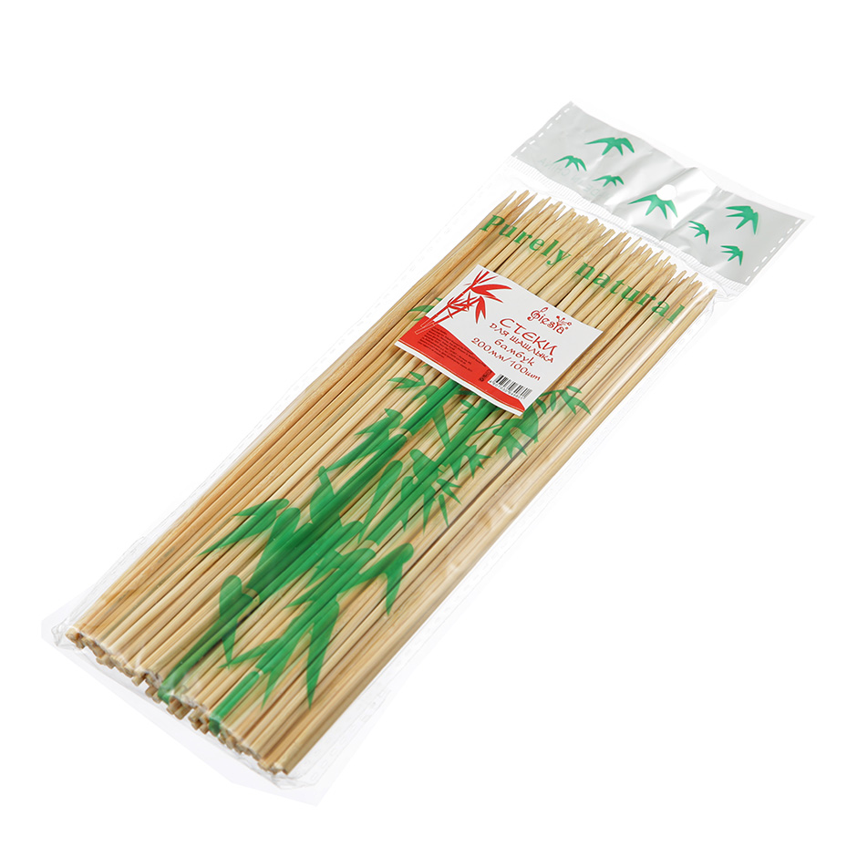 Шпажки бамбуковые для шашлыка 20см, 100шт/уп