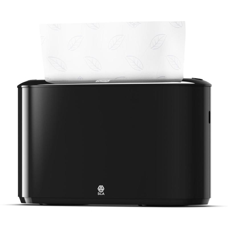 Диспенсер пластиковый настольный для бумажных полотенец Tork Xpress H2, Multifold, черный, 552208