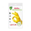 Перчатки резиновые Mitra (ex. Paclan Professional), 1 пара, размер L, желтые, с х/б напылением