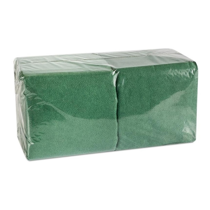 Салфетки бумажные БигПак 24х24см, 1-сл, зеленые, 400шт/уп