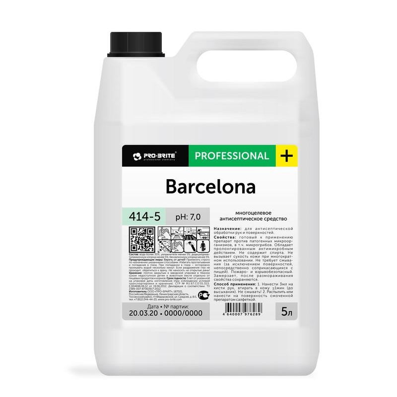 Средство антисептическое для рук и поверхностей Pro-Brite Barcelona, 5л, многоцелевое, на основе ЧАС