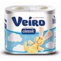 Бумага туалетная Veiro Classic в рулоне, 17,5м/рул, 2-сл, белая, 4рул/уп