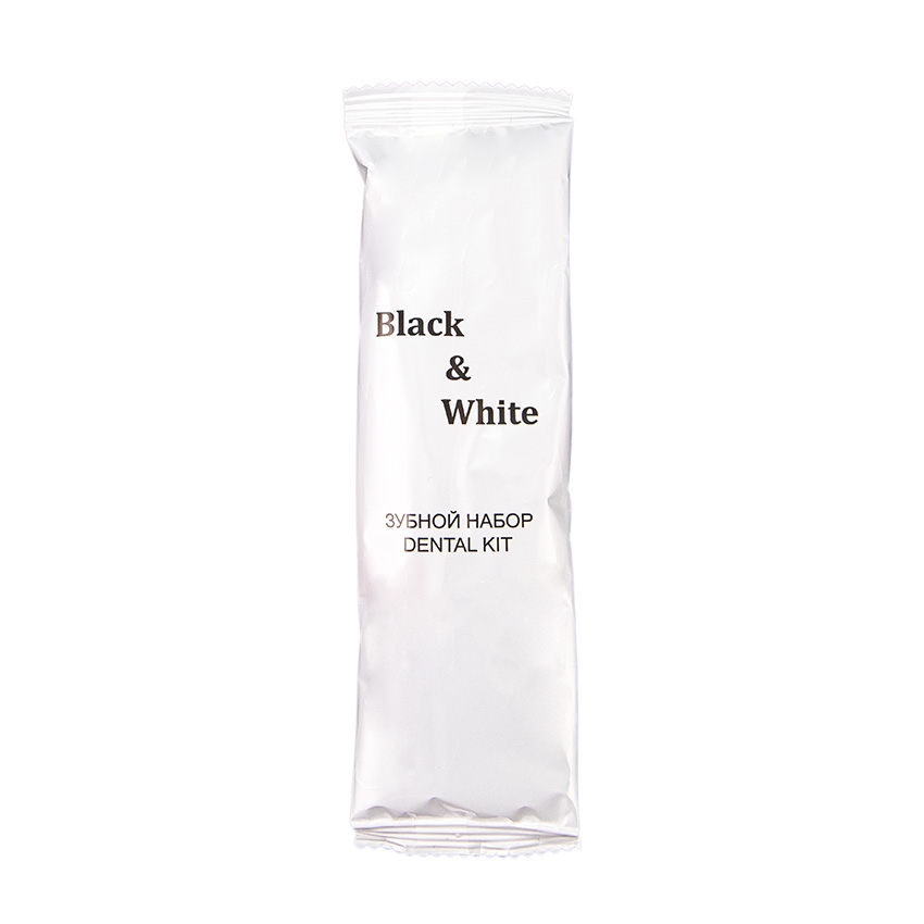 Зубной набор "Black & White" (щетка + паста в тюбике 3г), флоупак