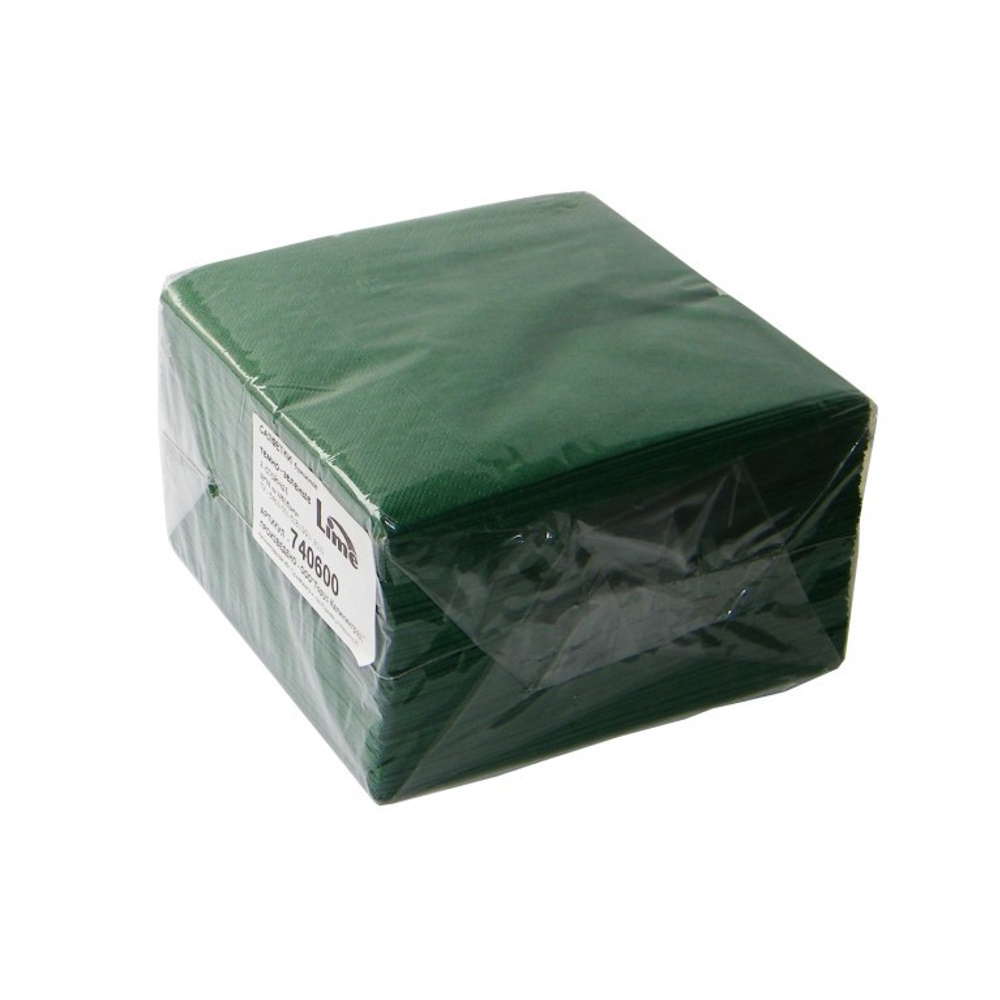 Салфетки бумажные Lime 33х33см, 2-сл, тёмно-зеленые, 125шт/уп, 740600